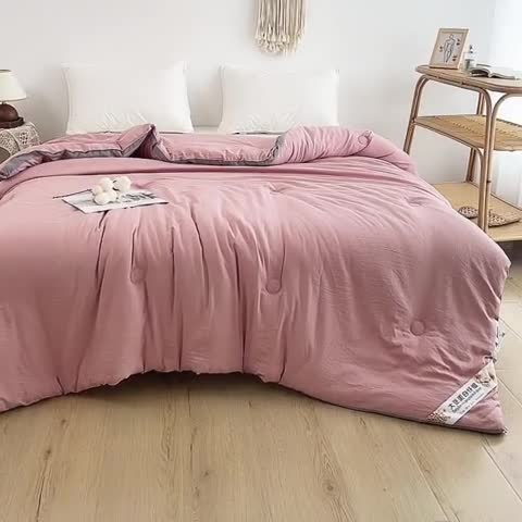 91家纺网 家纺一手货源 找家纺 森林人 2023新款A类水洗棉立体大豆被 立体-豆沙