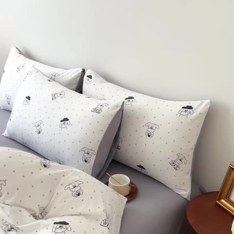 91家纺网 家纺一手货源 找家纺 一比一 直播爆款超柔提花小竺棉法式复古亲肤水洗四件套 精灵乐园