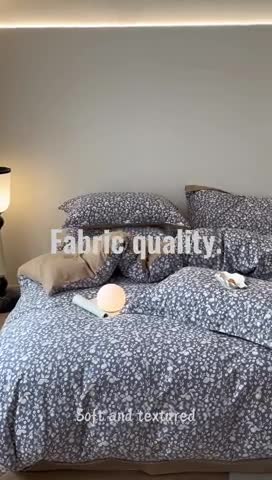 91家纺网 家纺一手货源 找家纺 柠馨 2023新款全棉3221磨毛印花四件套 漫野