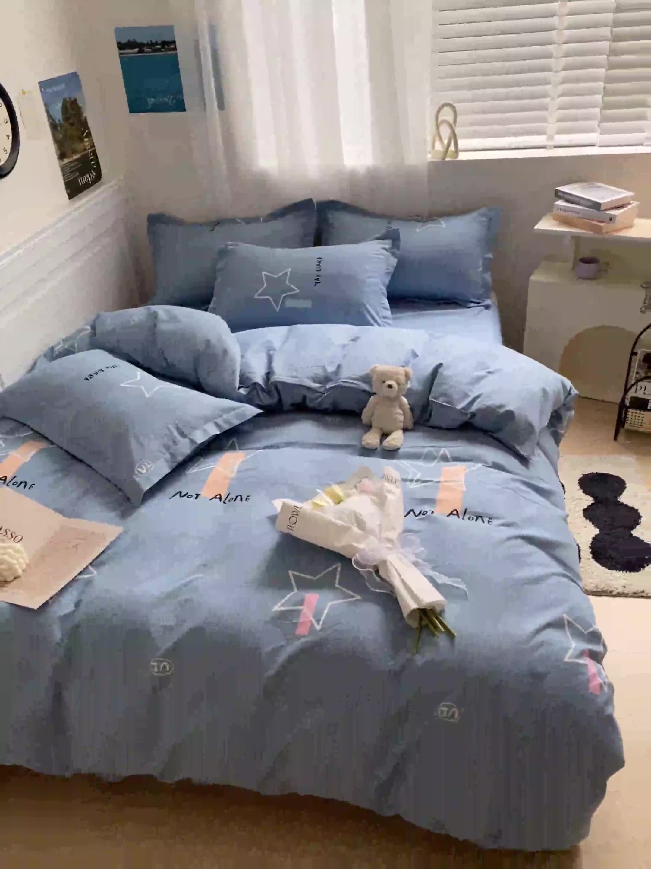 91家纺网 家纺一手货源 找家纺 宇淳国际 2023新款加厚植物羊绒四件套 星空漫步