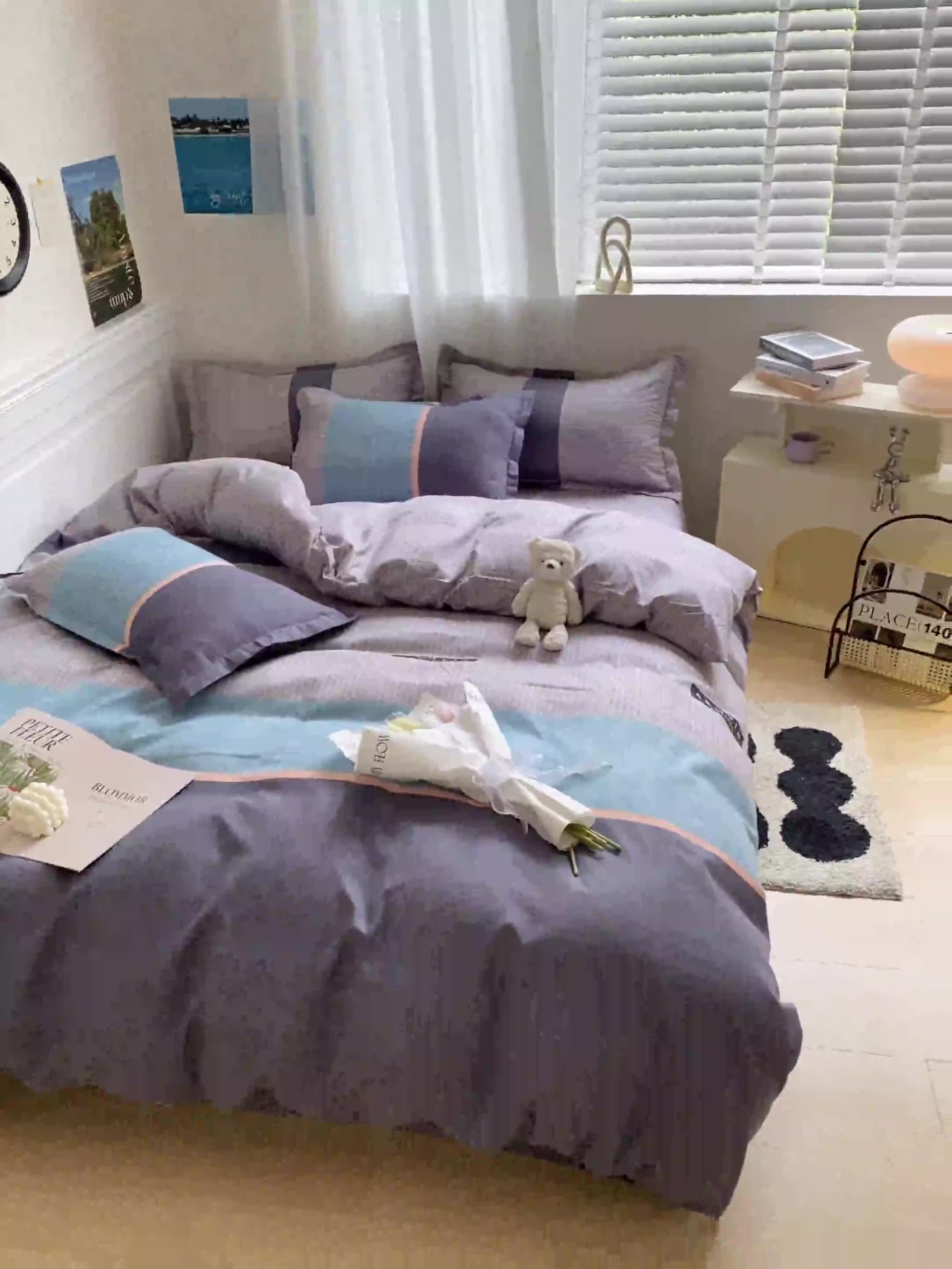 91家纺网 家纺一手货源 找家纺 宇淳国际 2023新款加厚植物羊绒四件套 风情摩卡