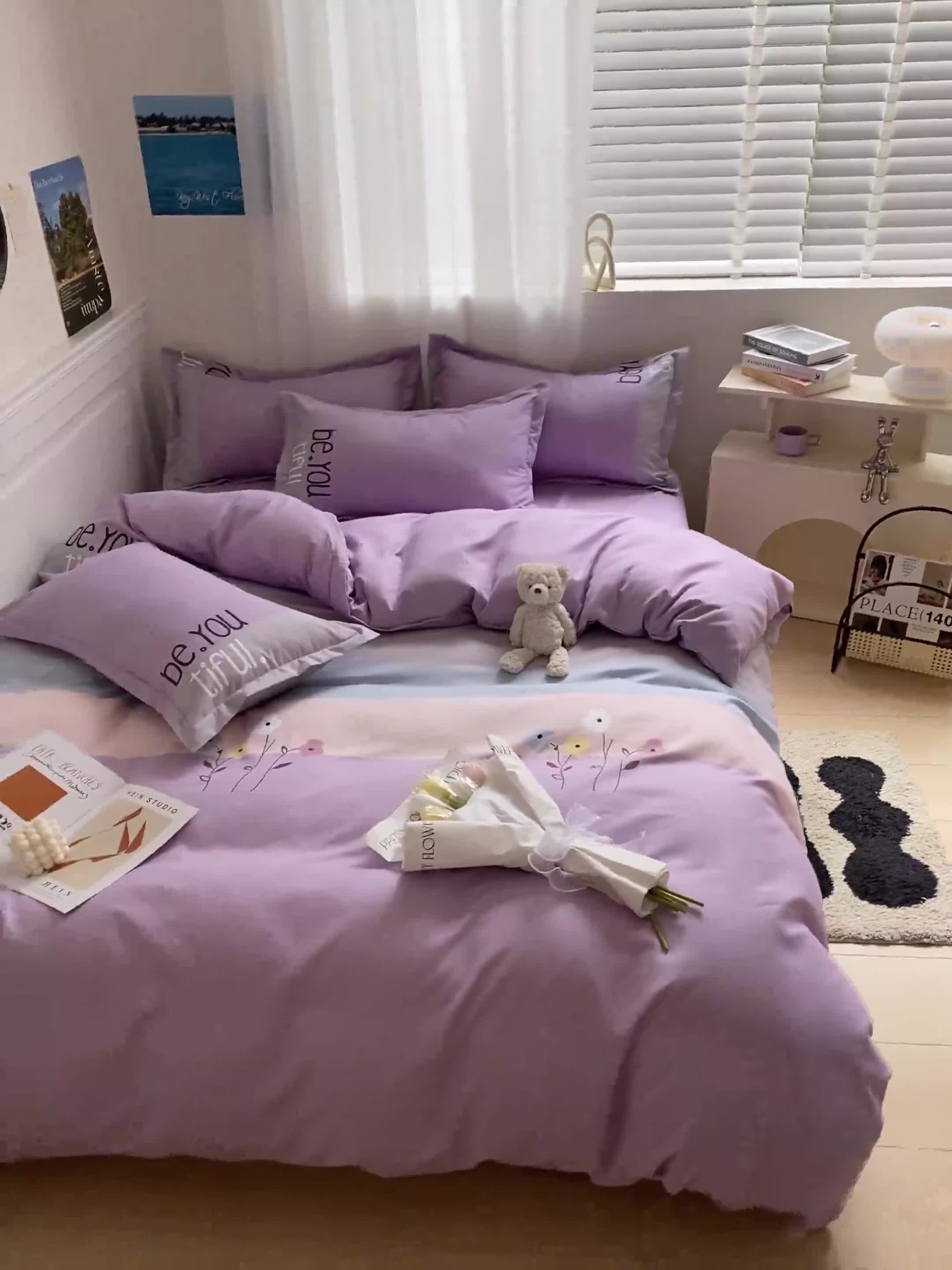 91家纺网 家纺一手货源 找家纺 宇淳国际 2023新款加厚植物羊绒四件套 芳华