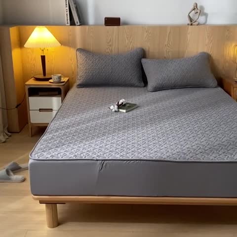 91家纺网 家纺一手货源 找家纺 鑫钰 2023新款防水隔尿水洗全棉夹棉棉花床笠床垫保护套床套罩 大风车-高级灰