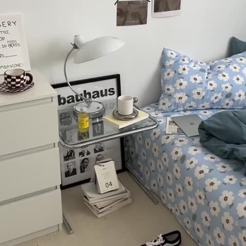 91家纺网 家纺一手货源 找家纺 直播热款A类水洗棉双层纱四件套纯色小碎花被套床笠三件套 雾霾兰+花溪