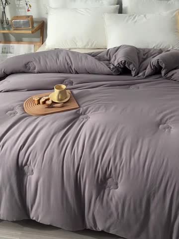 91家纺网 家纺一手货源 找家纺 富威堡A类新疆棉花被子带皱水洗棉冬被被芯春秋被四季盖被单人双人 灰