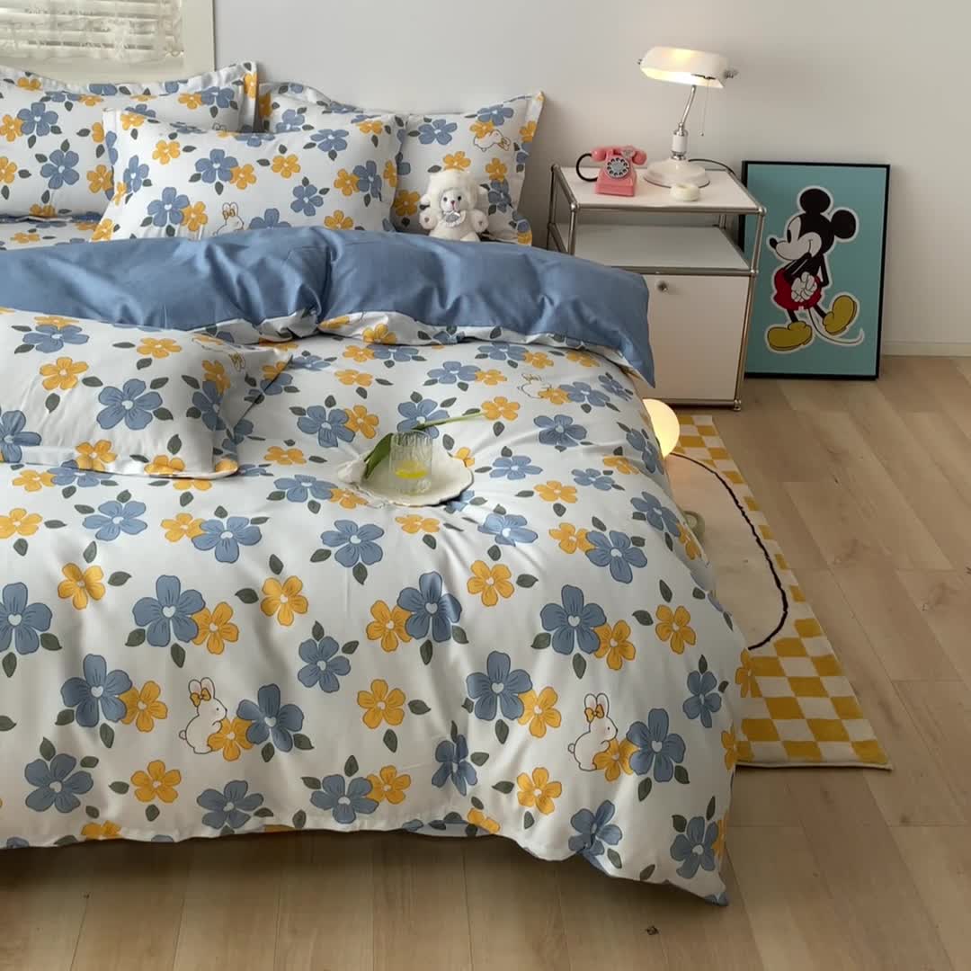 91家纺网 家纺一手货源 找家纺 宇淳国际 2023新款加厚植物羊绒四件套 春风初颜