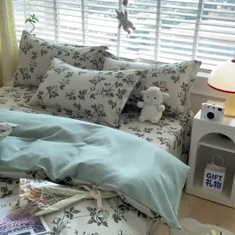 91家纺网 家纺一手货源 找家纺 宇淳国际 2023新款加厚植物羊绒四件套 芬香漫语