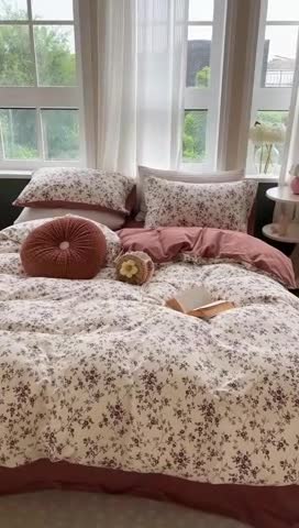 91家纺网 家纺一手货源 找家纺 柚子 2023新款全棉针织印花四件套 梅林春晓