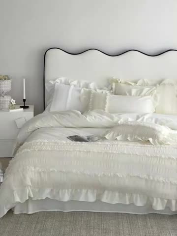 91家纺网 家纺一手货源 找家纺 玛奇朵全棉有氧精梳水洗棉弹力雪纺纱-伊丽莎白系列四件套 伊丽莎白-白