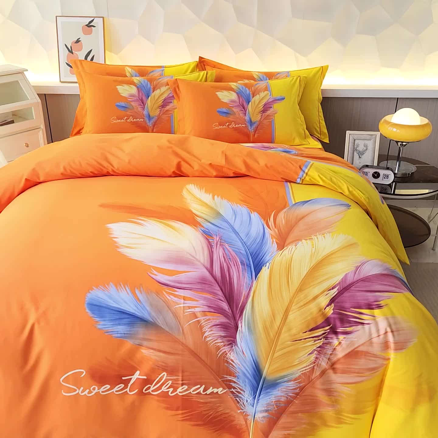 91家纺网 家纺一手货源 找家纺 雲归梦 2023年新款加厚全棉生态磨毛大版四件套 诺羽倾心