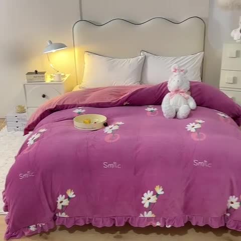 91家纺网 家纺一手货源 找家纺 甜之梦家纺 2025新款韩版泥点绒单被套（任何尺寸都可定做） 穿越