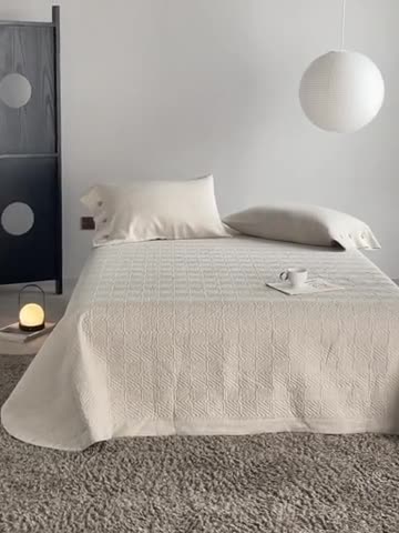 91家纺网 家纺一手货源 找家纺 （总）安莱生活 2023新品亚麻盖毯及盖毯三件套