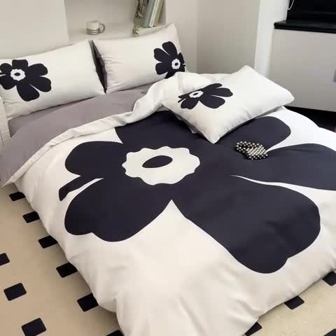 91家纺网 家纺一手货源 找家纺 摩卡 2024新款亲肤四季棉四季款现代简约系列四件套 瑞丽