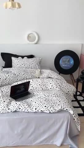 91家纺网 家纺一手货源 找家纺 昔可家纺 2023新款全棉四件套-第六批黑色泼墨