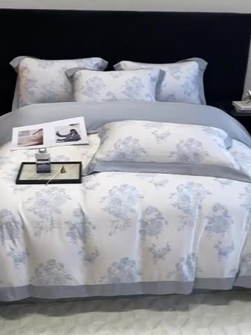 91家纺网 家纺一手货源 找家纺 优悦 2023新款轻奢磨毛四件套-花玉成妆 花玉成妆-灰