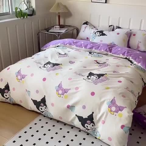 91家纺网 家纺一手货源 找家纺 博雅 2023新款三丽鸥卡通全棉四件套系列--第二批 甜圈库洛米