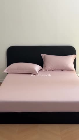 91家纺网 家纺一手货源 找家纺 618家纺 2023新款100支北欧长绒棉单床单 纯色梦幻粉