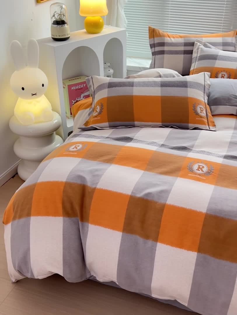 91家纺网 家纺一手货源 找家纺 棉生活 2023新款铂金全棉磨毛系列（AB版）四件套 乐享时光