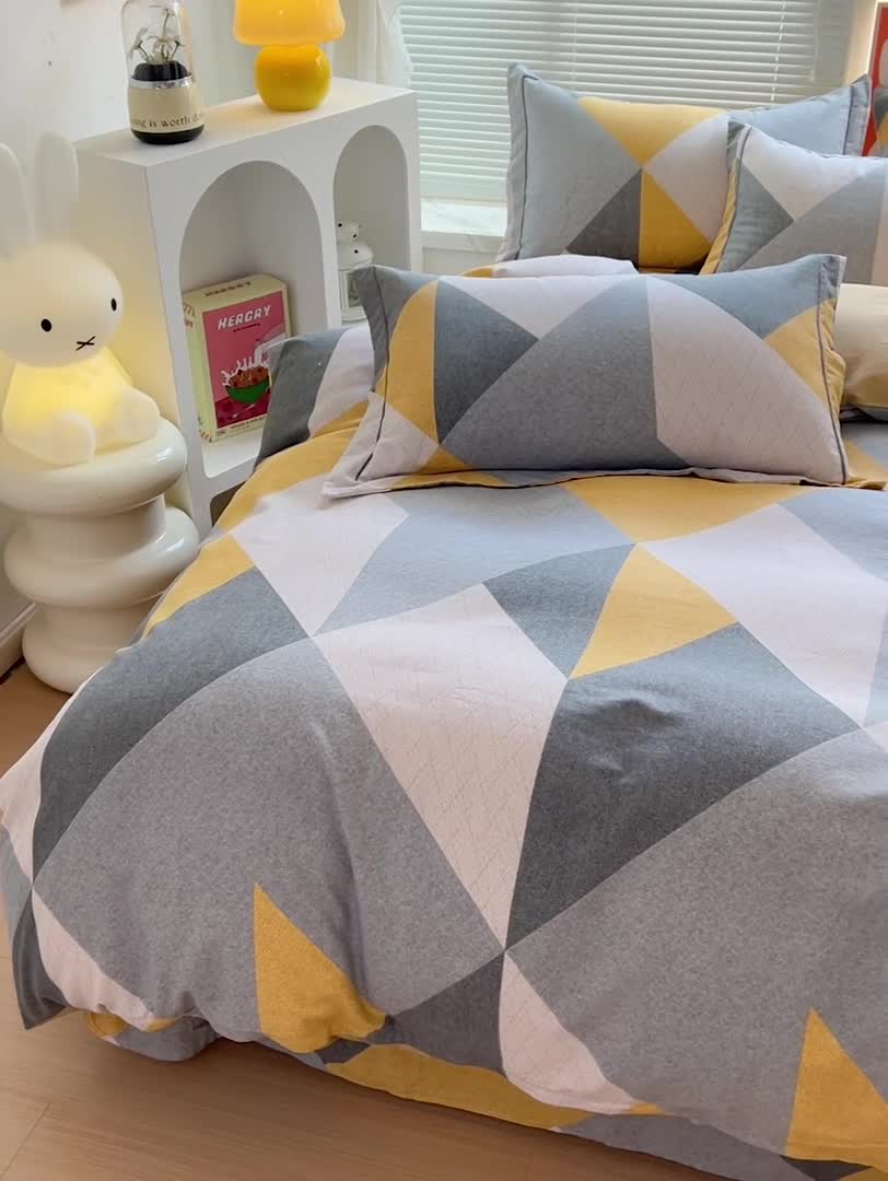 91家纺网 家纺一手货源 找家纺 棉生活 2023新款铂金全棉磨毛系列（AB版）四件套 少年