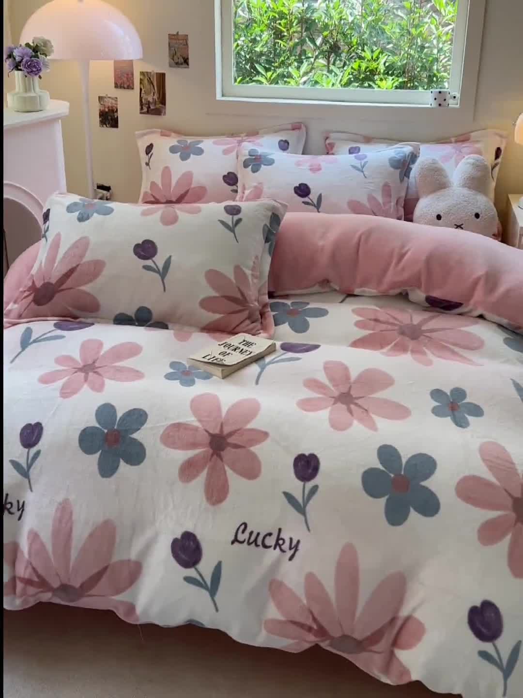 91家纺网 家纺一手货源 找家纺 慕尚 2025新款高克重加厚牛奶绒印花单被套-田园花卉系列 苏格兰