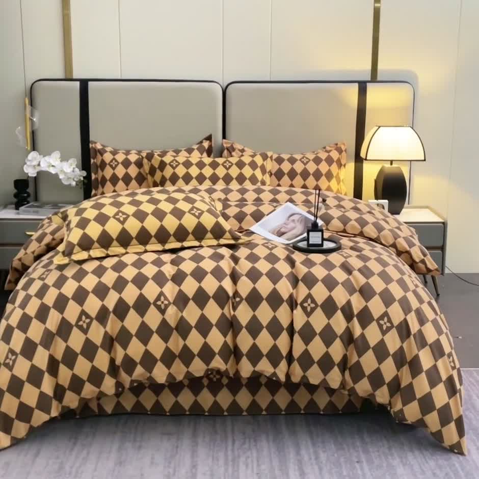 91家纺网 家纺一手货源 找家纺 晶缦 2023新款格林系列全棉活性磨毛多规格四件套 星罗