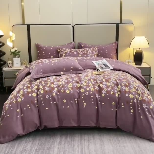 91家纺网 家纺一手货源 找家纺 晶缦 2023新款格林系列全棉活性磨毛多规格四件套 玲珑秀