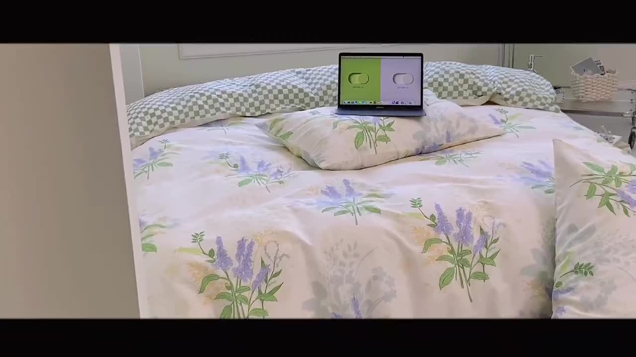 91家纺网 家纺一手货源 找家纺 宜家坊 2024新款12868全棉小清新四件套 薰衣草