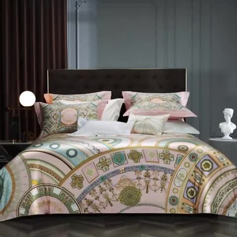 91家纺网 家纺一手货源 找家纺 缔缦 2023新款高端100s数码印花四件套-第五批 星辰