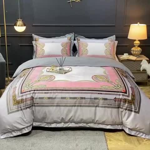 91家纺网 家纺一手货源 找家纺 宜家坊 2023新款高克重高奢云丝绒系列四件套 莱恩-灰