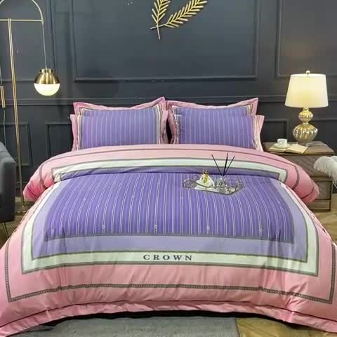 91家纺网 家纺一手货源 找家纺 宜家坊 2023新款高克重高奢云丝绒系列四件套 圣托里尼-紫