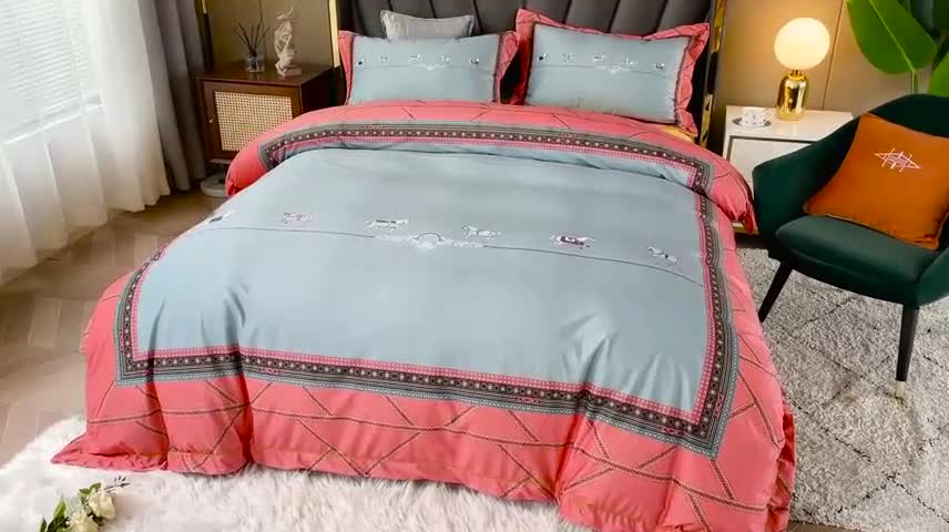 91家纺网 家纺一手货源 找家纺 宜家坊 2023新款高克重高奢云丝绒系列四件套 维纳斯-桔