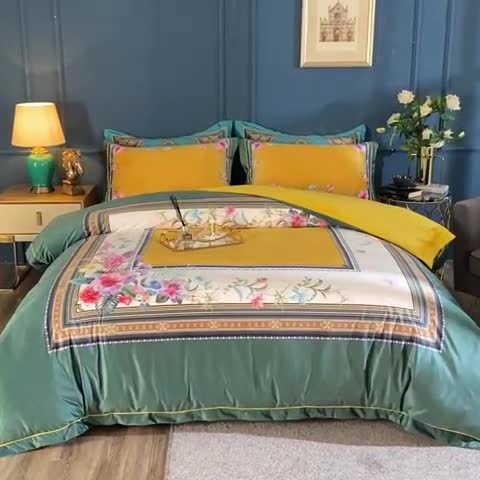 91家纺网 家纺一手货源 找家纺 宜家坊 2023新款高克重高奢云丝绒系列四件套 祖玛珑-绿