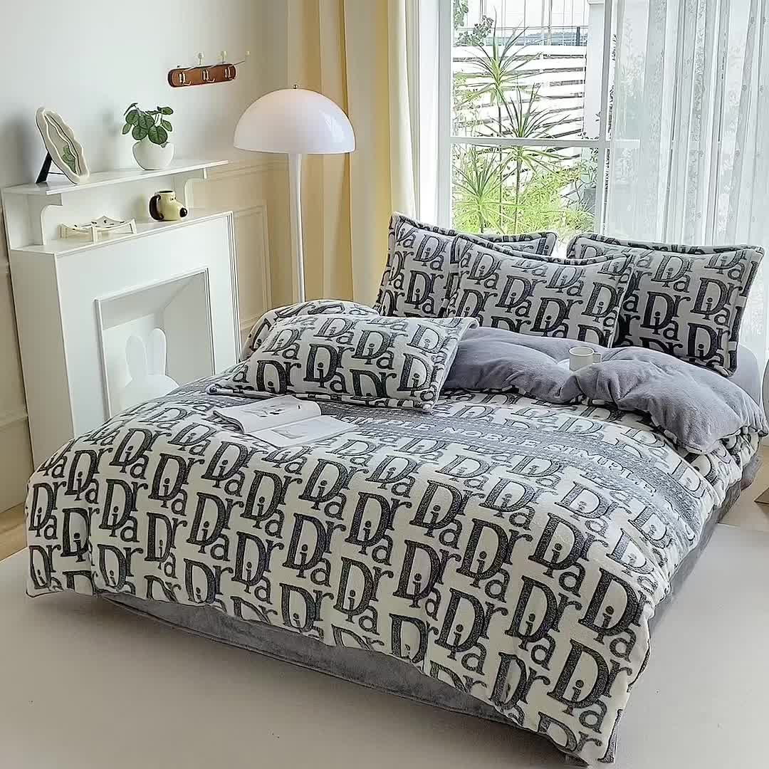 91家纺网 家纺一手货源 找家纺 宜家坊 2023新款高克重立体雪花绒四件套 系列二 迪澳