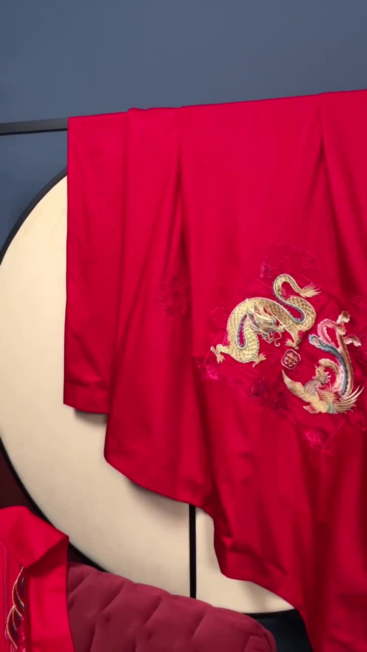 91家纺网 家纺一手货源 找家纺 高大尚 2023秋冬新品长绒棉臻棉系列四件套 龙凤祝喜