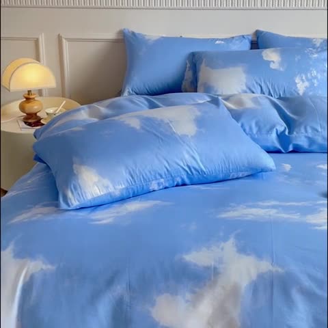 91家纺网 家纺一手货源 找家纺 畅畅家纺 2023新款13372全棉小清新简约系列四件套 意境