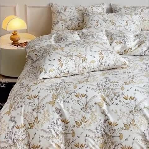 91家纺网 家纺一手货源 找家纺 畅畅家纺 2023新款13372全棉小清新简约系列四件套 安娜