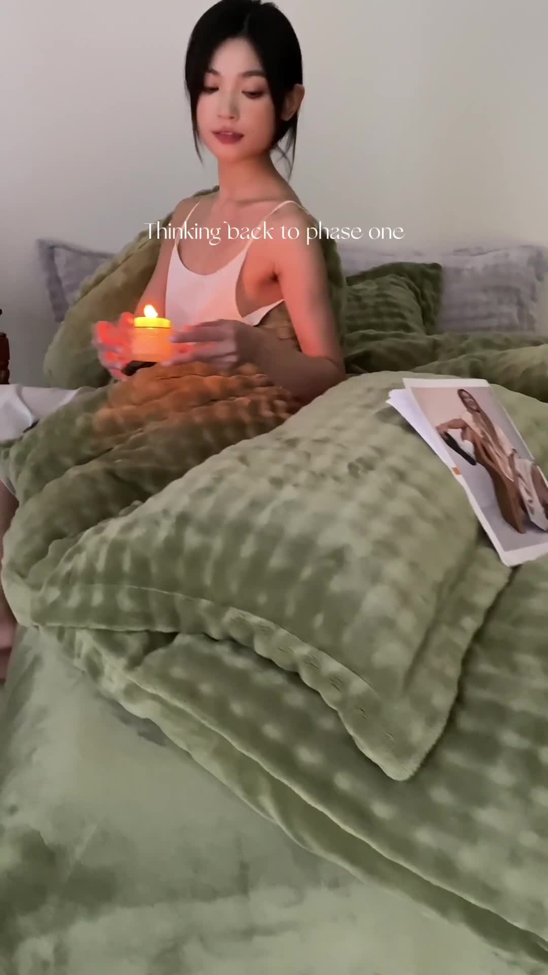 91家纺网 家纺一手货源 找家纺 佳居缘 2023新款A类兔兔绒四件套柔软亲肤绒轻奢套件 果绿