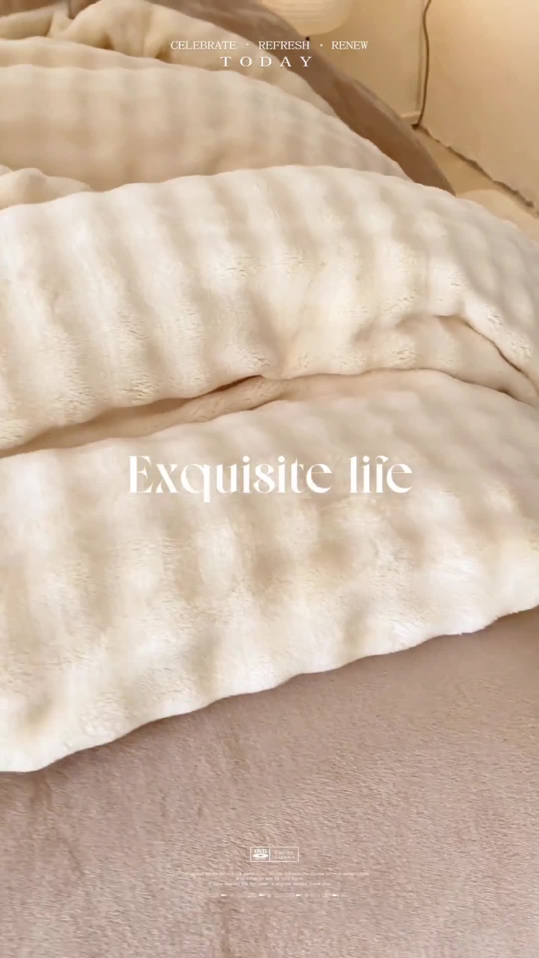 91家纺网 家纺一手货源 找家纺 佳居缘 2023新款A类兔兔绒四件套柔软亲肤绒轻奢套件 奶白