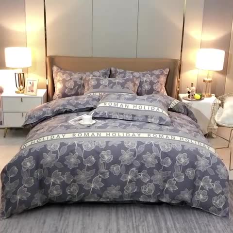 91家纺网 家纺一手货源 找家纺 总-2024新款典雅系多规格活性全棉磨毛四件套纯棉磨毛四件套床单床笠款