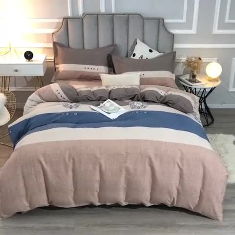 91家纺网 家纺一手货源 找家纺 晶缦 2023新款典雅系全棉活性磨毛四件套 眷恋