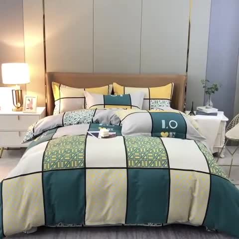 91家纺网 家纺一手货源 找家纺 晶缦 2023新款典雅系全棉活性磨毛多规格单品四件套-被套 心灵驿站蓝