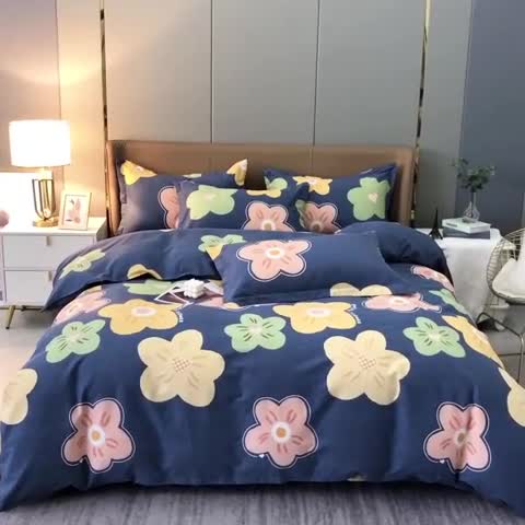 91家纺网 家纺一手货源 找家纺 晶缦 2023新款典雅系全棉活性磨毛多规格单品四件套-被套 炫彩佳人蓝