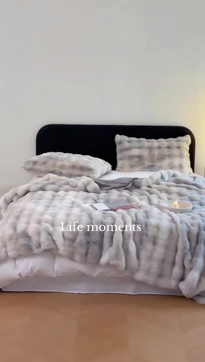 91家纺网 家纺一手货源 找家纺 蓝米卡夫 2024秋冬A类1400g云纹兔毛皮草毯 TSKN云纹-五彩玛瑙