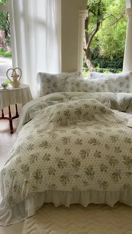 91家纺网 家纺一手货源 找家纺 玛奇朵2023新款秋冬新品5D立体雕花牛奶绒四件套 温妮-绿
