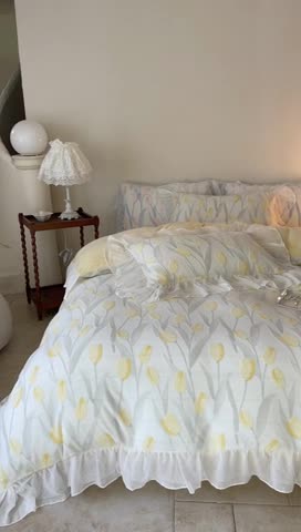 91家纺网 家纺一手货源 找家纺 玛奇朵2023新款秋冬新品5D立体雕花牛奶绒四件套 郁金香-黄