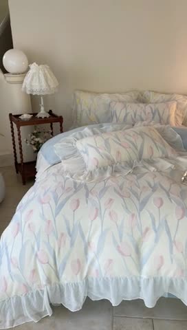 91家纺网 家纺一手货源 找家纺 玛奇朵2023新款秋冬新品5D立体雕花牛奶绒四件套 郁金香-蓝