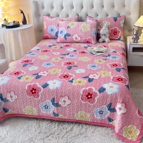 91家纺网 家纺一手货源 找家纺 梓依家纺 2023新款牛奶绒单床盖 花海