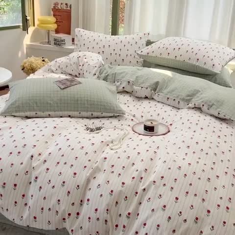 91家纺网 家纺一手货源 找家纺 时年 2023新款全棉印花优选系列四件套 小米花