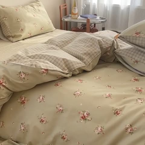 91家纺网 家纺一手货源 找家纺 时年 2023新款全棉印花优选系列四件套 绿意