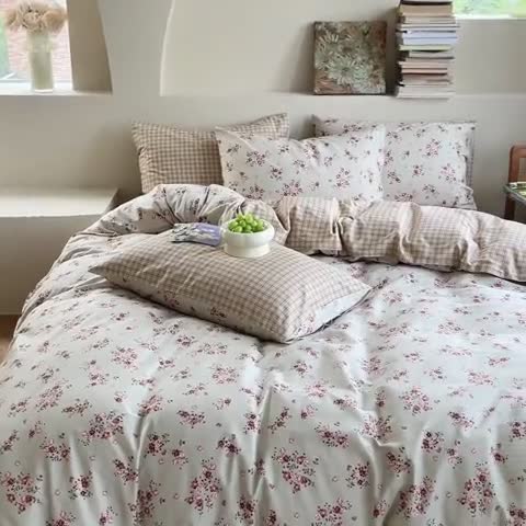 91家纺网 家纺一手货源 找家纺 时年 2023新款全棉印花优选系列四件套 花绣